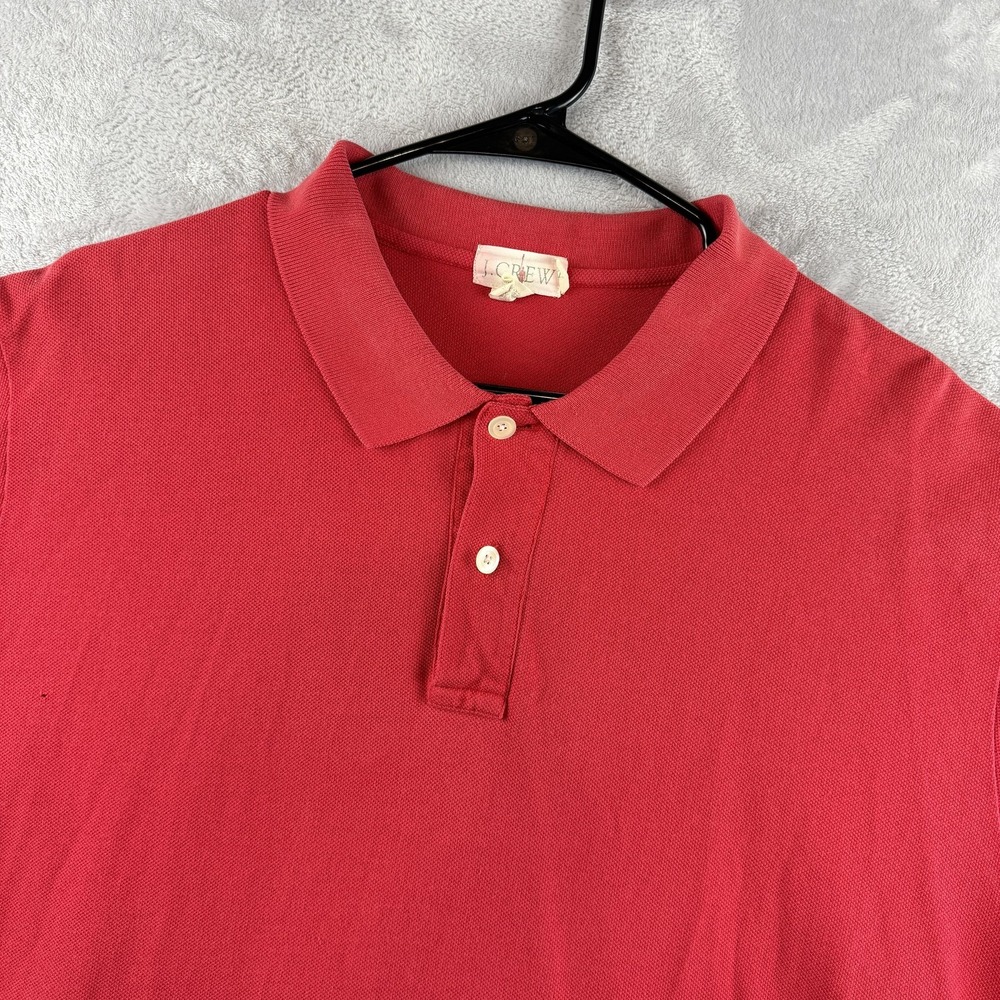 J Crew Oarsman Polo Shirt Mens XL Red Pique Knit Short Sleeve Golf Classic